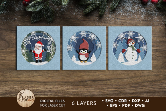 3D Christmas Set for Kids Cut Files: A Laser Cutting Asset for Winter Amp Content