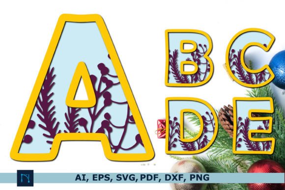 3D Christmas Wildflower Alphabet Bundle: 3D SVG Design Review