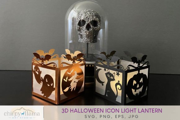3D Halloween Icon Light Lantern for Laser Cutting in Autumn Amp Campaigns