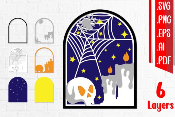3D Layered Halloween SVG Shapes for Local Business Branding