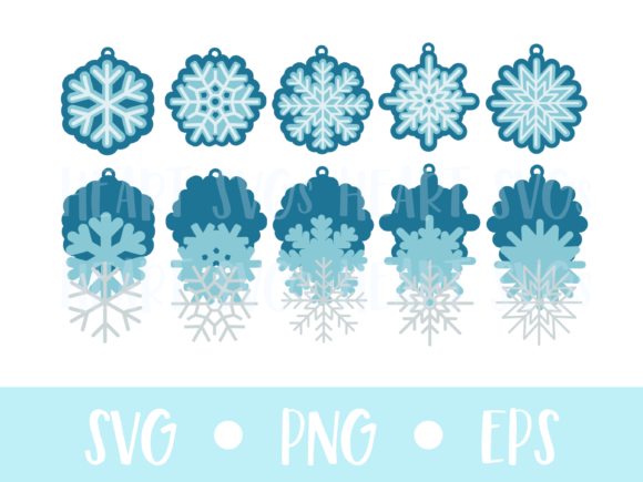 3D Layered Snowflake Gift Tag: A Festive Graphic Design Asset for Print Templates