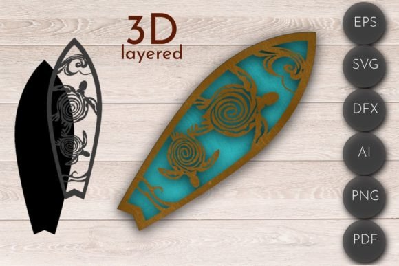 3D Layered SVG Flip Flop Zone for Laser Cutting Wall Decor