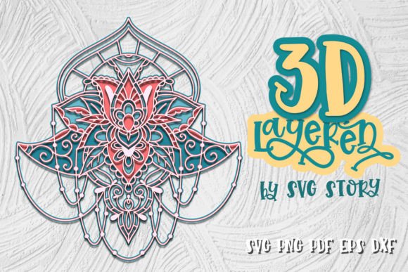 3D Lotus Mandala SVG Design: Elevating Shapes for Modern Web Publishing