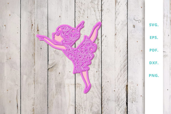3D SVG Cute Ballerina Out of Mandala 1: A Versatile Shape for Creative Projects