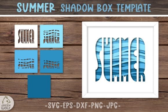 3D SVG Shadow Box Design for Summer-Themed Projects
