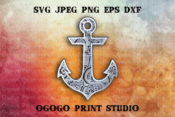 3D SVG Shapes: Anchor Mandala Design for Crafters