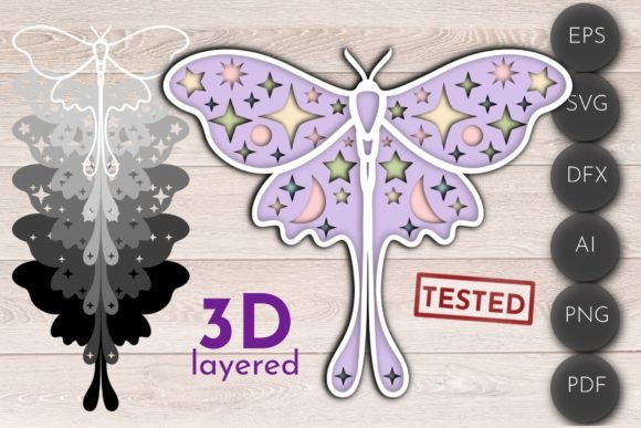 Butterfly SVG 3D Layered: A Laser Cutting Asset for Wall Decor