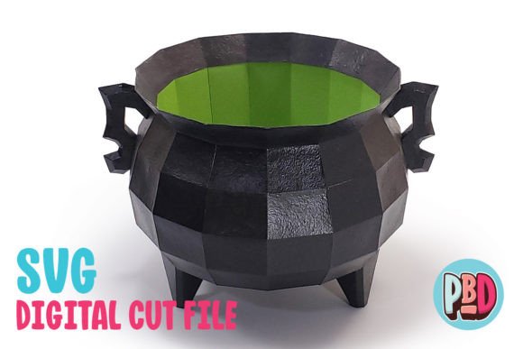 Cauldron 3D Papercraft for Shapes and Halloween-Themed Design Projects