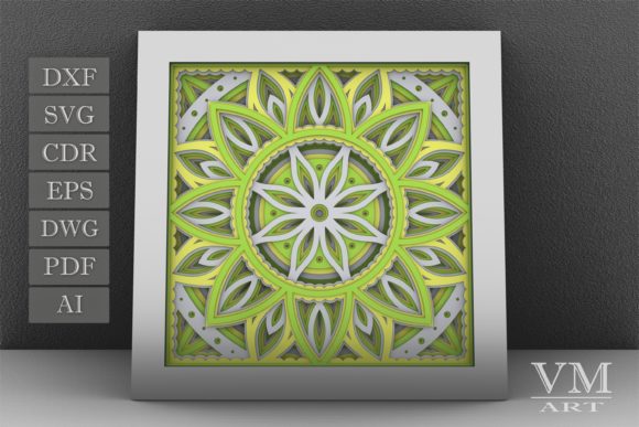 Flower 3D Layered Paper Cut for Laser Cutting and Shadow Boxes