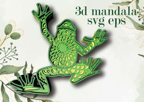Frog 3D Mandala for Laser Cutting Shadow Box Projects