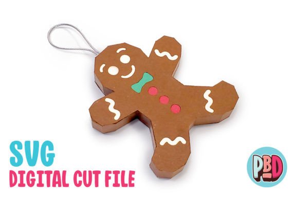 Gingerbread Man 3D SVG for Christmas Design Projects