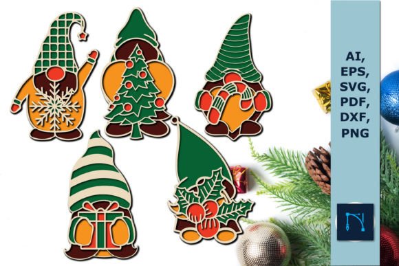 Layer 3D Christmas Gnome SVG Bundle: A Festive Graphic Design Asset