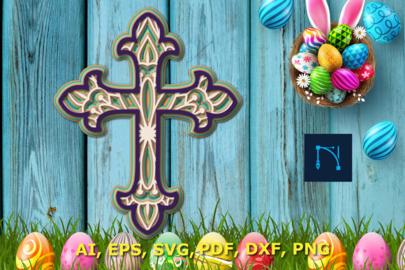 Layer Easter Cross with Mandala 3D SVG: A Spring Amp Laser Cutting Design Asset Review