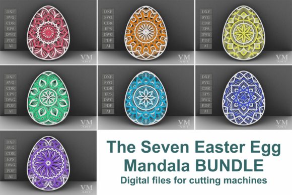 Layered Easter Egg SVG Bundle for Laser Cutting in Spring Amp Projects