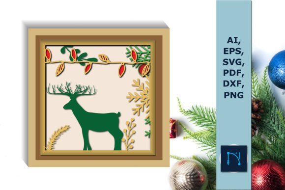 Muli-Layer 3D Christmas Shadow Box SVG: A Festive Graphic Design Asset