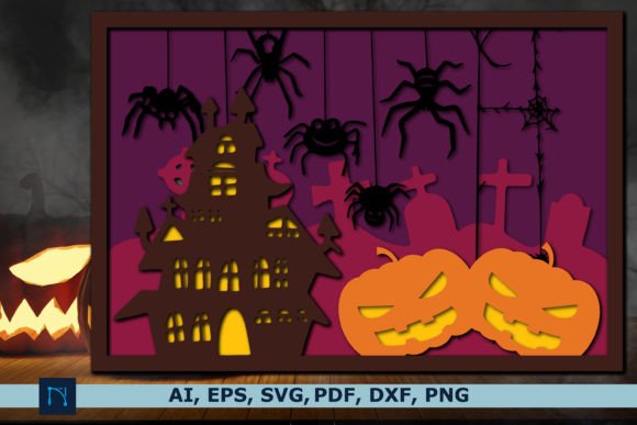 Multi-layer 3D Halloween Shadow Box SVG Review for Branding