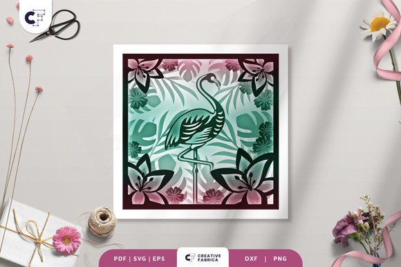 Spring Flamingo 3D SVG Design for Seasonal Editorial Use
